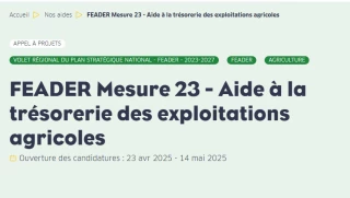 Mesure M23 pour les agriculteurs touchés par une catastrophe naturelle, des aléas climatiques, une crise sanitaire